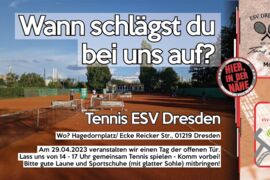 Tag der offenen Tür auf der Tennisanlage des ESV Dresden Abteilung Tennis