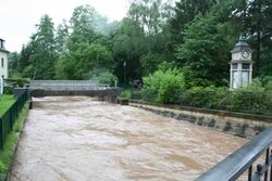 Hochwassser am Lockwitzbach im Juni 2013