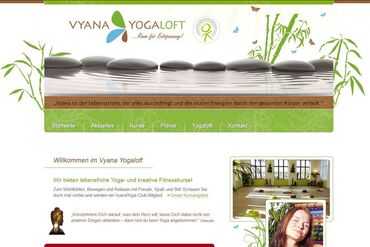 Online Yoga mit dem Vyana Yogaloft - Screenshot Webseite